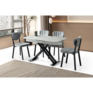 Otranto Hg Masa, Çakil Sandalye, Açik Gri̇, 120x70
