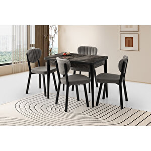 Rotary Masa, Çakil Sandalye, Si̇yah, 100x65