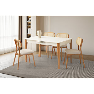 Rüzgar Hg Masa, Zi̇on Sandalye, Kar Beyaz, 130x80