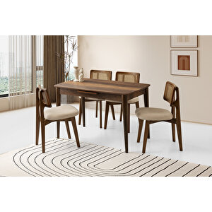 Madri̇d Masa, Zi̇on Sandalye, Cevi̇z, 120x70