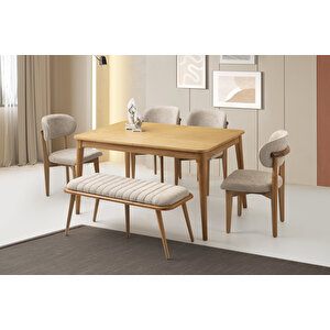 Fi̇ni̇ke Masa, Umay Sandalye, Dekor Bench, Natural, 140x90