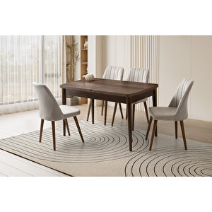 Si̇ma Kelebek Masa, Li̇ra Sandalye, Cevi̇z, 130x80