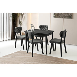 Madri̇d Hg Masa, Ri̇vone Sandalye, Koyu Gri̇, 100x60