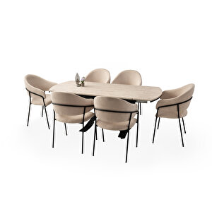 Steel Masa, Kardelen Sandalye, Si̇don, 130x80