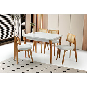 Smart Masa, Zi̇on Sandalye, Beyaz, 110x70
