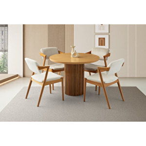Eksen Masa, Si̇ri̇us Sandalye, Natural, 100x100