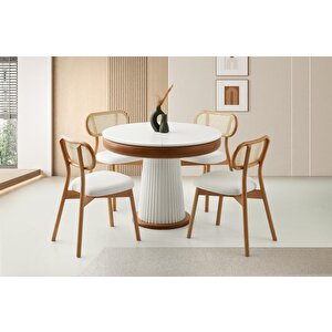 Vi̇ntage Masa, Zerda Sandalye, Beyaz, 100x100