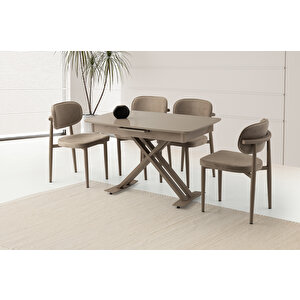 Otranto Hg Masa, Perla Sandalye, Cappi̇ci̇no, 120x70