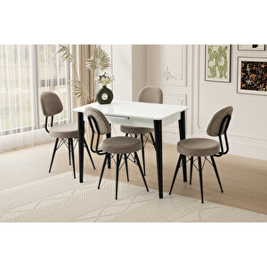 Madri̇d Hg Masa, Eyfel Sandalye, Kar Beyaz, 100x60