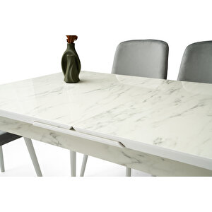Rüzgar Hg Masa, Flora Sandalye, Marmo, 160x90
