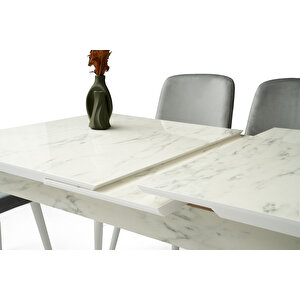 Rüzgar Hg Masa, Flora Sandalye, Marmo, 160x90