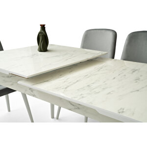 Rüzgar Hg Masa, Flora Sandalye, Marmo, 160x90