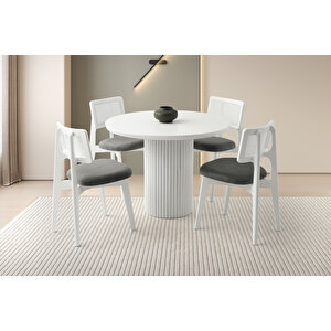 Eksen Masa, Zi̇on Sandalye, Kar Beyaz, 100x100