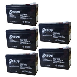 12v 7,2 Ah Amper Agm Jel Orbus Akü  5 Li Paket
