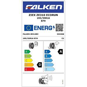 195/55 R16 87h Zıex Ze310 Ecorun Yaz Lastiği (üretim Yılı: 2025)