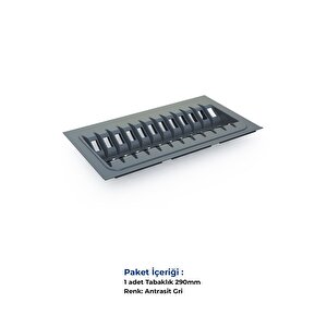 Çekmece Içi Tabaklık 29cmx48cm, Antresit (3cm En Ve 6 Cm Boydan Kesilebilir)