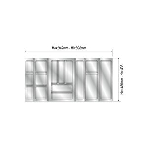 Mutfak Çekmece Içi Kaşıklık 94cm X 48cm Yanlar Ve Boydan 4cm Kesilebilir, Beyaz
