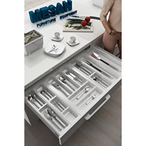Mutfak Çekmece Içi Kaşıklık 84cm X 48cm Yanlar Ve Boydan 4cm Kesilebilir, Beyaz