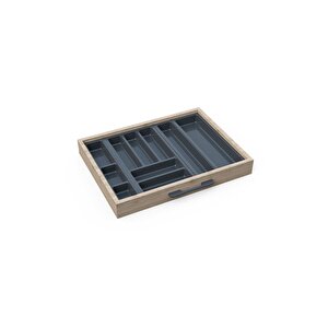 Mutfak Çekmece Içi Düzenleyici, Kaşıklık 64cm X 48cm Yanlar Ve Boydan 4cm Kesilebilir, Antrasit