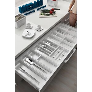 Mutfak Çekmece Içi Kaşıklık 114cm X 48cm Yanlar Ve Boydan 4cm Kesilebilir, Beyaz