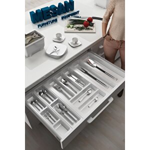 Mutfak Çekmece Içi Kaşıklık 74cm X 48cm Yanlar Ve Boydan 4cm Kesilebilir, Beyaz