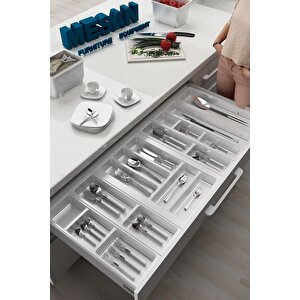 Mutfak Çekmece Içi Kaşıklık 104cm X 48cm Yanlar Ve Boydan 4cm Kesilebilir, Beyaz