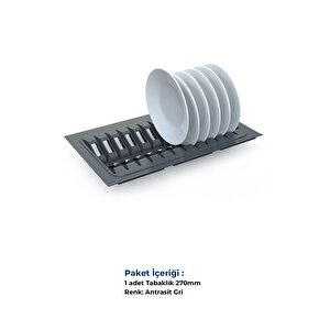 Çekmece Içi Tabaklık 27cmx48cm, Antresit (3cm En Ve 6 Cm Boydan Kesilebilir)