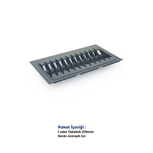 Çekmece Içi Tabaklık 27cmx48cm, Antresit (3cm En Ve 6 Cm Boydan Kesilebilir)
