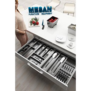 Çekmece Içi Kaşıklık Ve Bıçaklık Düzenleyici  Antresit, 94x48 Yandan Ve Boydan 4cm Kesilebilir
