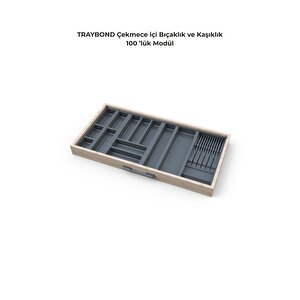 Çekmece Içi Kaşıklık Ve Bıçaklık Düzenleyici  Antresit, 94x48 Yandan Ve Boydan 4cm Kesilebilir