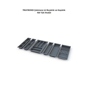 Çekmece Içi Kaşıklık Ve Bıçaklık Düzenleyici  Antresit, 94x48 Yandan Ve Boydan 4cm Kesilebilir