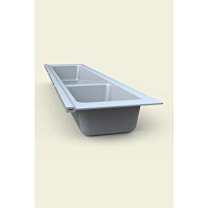 Mutfak Çekmece İçi Modüler İki Bölmeli Kaşıklık Beyaz 11cmx48cm(boydan 4cm Kesilebilir)