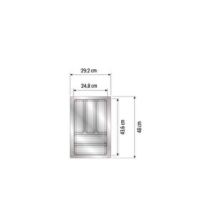 Mutfak Çekmece Içi Kaşıklık 29cm X 48cm (yanlar Ve Boydan 4cm Kesilebilir) Antrasit Gri