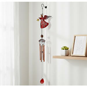 Masal Perisi Metal Rüzgar Çanı, Kırmızı, 77x16 Kırmızı