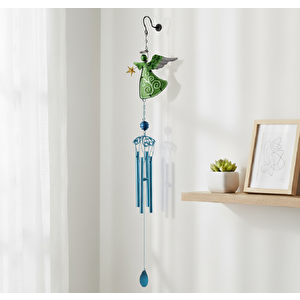 Masal Perisi Metal Rüzgar Çanı, Yeşil, 77x16 Yeşil