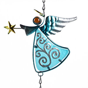 Masal Perisi Metal Rüzgar Çanı, Yeşil, 77x16