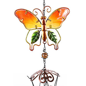 Kelebek Metal Rüzgar Çanı, Sarı, 74x16 Sarı
