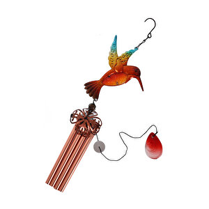 Sinek Kuşu Metal Rüzgar Çanı, Kırmızı, 86x18 Kırmızı