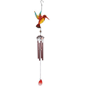 Sinek Kuşu Metal Rüzgar Çanı, Kırmızı, 86x18