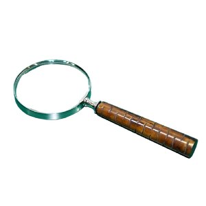 Boynuz Saplı Pirinç Büyüteç, Kahve, 25x10