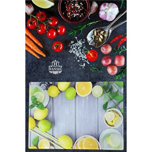 Cam Kesme Tahtası Ve Sunum Tablası Kırılmaz Çizilmez Kaymaz 35cm X 25cm