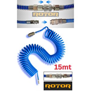 Pu0508 (5x8x15)  Kompresör Spiral Hava Hortumu  15mt Sarı