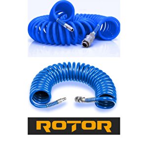 Pu0508 (5x8x15)  Kompresör Spiral Hava Hortumu  15mt Sarı