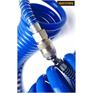 Pu0508 (5x8x15)  Kompresör Spiral Hava Hortumu  15mt Sarı