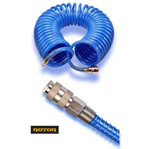 Pu0508 (5x8x15)  Kompresör Spiral Hava Hortumu  15mt Sarı