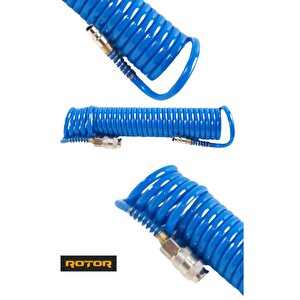 Pu0508 (5x8x15)  Kompresör Spiral Hava Hortumu  15mt Sarı