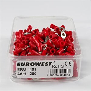 Euroewest 0,50-1,50mm M4 Yuvarlak Tip İzoleli Kablo Ucu - 200 Adet