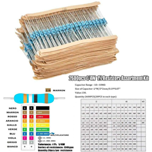 Direnç Seti 1/4w Metal Film %1 20'şerli 2600 Adet 130 Çeşit Şeffaf Çantada