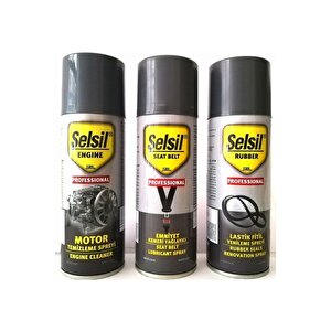 Motor Temizleme Spreyi 200 Ml- Emniyet Kemeri Yağlayıcı 200 Ml - Lastik Fitil Yenileme Spreyi 200 Ml