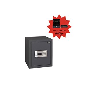 Eko400 Elektroni̇k Şi̇freli̇ Ev Ve Ofi̇s Ti̇pi̇ Çeli̇k Kasa (antrasi̇t)+para Kutusu